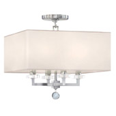 Contemporary Paxton 4 Light Nickel Ceiling Mount - Crystorama 8105-PN_CEILING