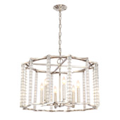 Contemporary Carson Polished Nickel 6 Light Chandelier - Crystorama 8856-PN