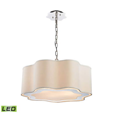 ELK Home 1140-019-LED Villoy 6 Light LED Drum Pendant In Polished Stainless Steel And Nickel