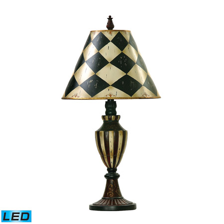 ELK Home 91-342-LED Harlequin And Stripe Urn LED Table Lamp in Black And Antique White