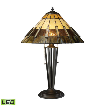 ELK Home D1860-LED Porterdale 2 Light LED Table Lamp In Tiffany Bronze