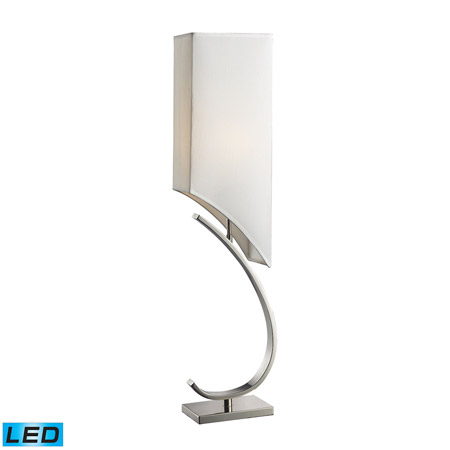 ELK Home D2005-LED Appleton LED Table Lamp In Polished Nickel With Pure White Shade