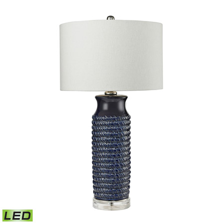 ELK Home D2594-LED Wrapped Rope 1 Light Ceramic LED Table Lamp in Navy Blue
