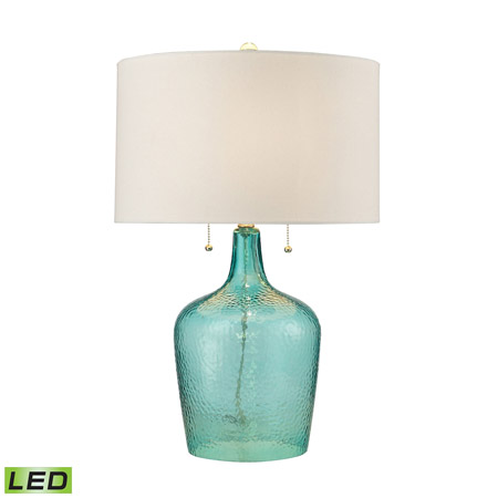 ELK Home D2689-LED Hatteras Hammered Glass LED Table Lamp in Seabreeze