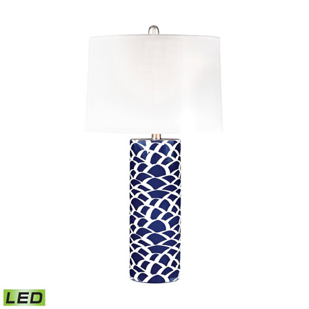 ELK Home D2792-LED Scale Sketch LED Table Lamp In Blue And White