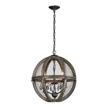 ELK Home 140-007 Renaissance Invention Wood And Wire Chandelier - Small