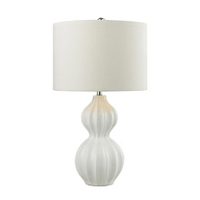 ELK Home D2575 Ribbed Gourd Table Lamp in Gloss White Ceramic