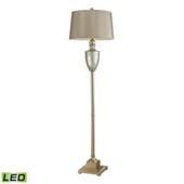 Traditional Elmira Antique Mercury Glass LED Floor Lamp With Silver Accents - ELK Home 113-1139-LED