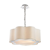 Villoy 6 Light Drum Pendant In Polished Stainless Steel And Nickel - ELK Home 1140-019