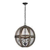 Renaissance Invention Wood And Wire Chandelier - Small - ELK Home 140-007