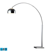 Contemporary Penbrook LED Arc Floor Lamp In Chrome With White Marble Base - ELK Home D1428-LED