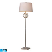Transitional Donora LED Floor Lamp In Silver Leaf With Milano Off White Shade - ELK Home D1495-LED