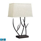Transitional Winter Harbour Hammered Iron LED Table Lamp In Bronze - ELK Home D2209-LED