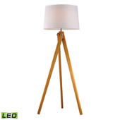 Transitional Wooden Tripod LED Floor Lamp in Natural Wood Tone - ELK Home D2469-LED