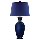 Transitional Helensburugh Navy Blue Glass Table Lamp - ELK Home D2515