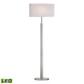 Contemporary Port Elizabeth LED Floor Lamp in Satin Nickel - ELK Home D2550-LED