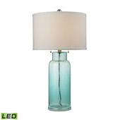 Transitional Glass Bottle LED Table Lamp in Seafoam Green - ELK Home D2622-LED