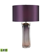 Transitional Ferrara Free Blown Glass LED Table Lamp in Purple - ELK Home D2661-LED