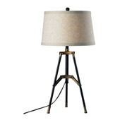 Functional Tripod Table Lamp In Restoration Black And Aged Gold - ELK Home D309