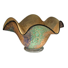 Dale Tiffany AV12037 Spotted Ruffle Art Glass Bowl