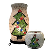 Novelty Xmas Tree Mosaic Accent Lamp And Votive Combo Pack - Dale Tiffany TAL100855