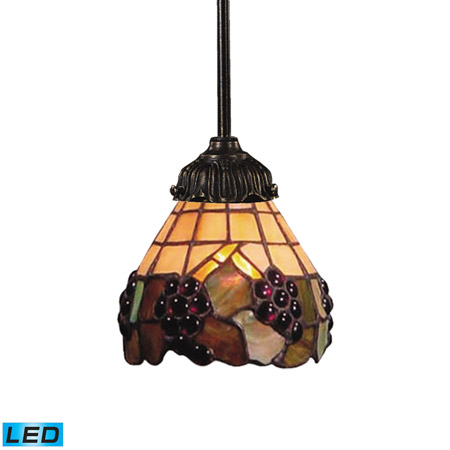 Elk Lighting 078-TB-07-LED Mix-N-Match 1 Light LED Pendant In Vintage Antique And Stained Glass