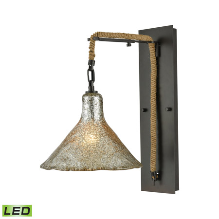 Elk Lighting 10436/1SCN-LED Hand Formed Glass 1 Light LED Wall Sconce In Oil Rubbed Bronze