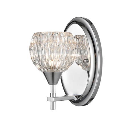 Elk Lighting 10820/1 1-Light Vanity Light in Polished Chrome with Clear Crystal
