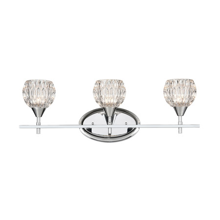 Elk Lighting 10821/3 3-Light Vanity Light in Polished Chrome with Clear Crystal