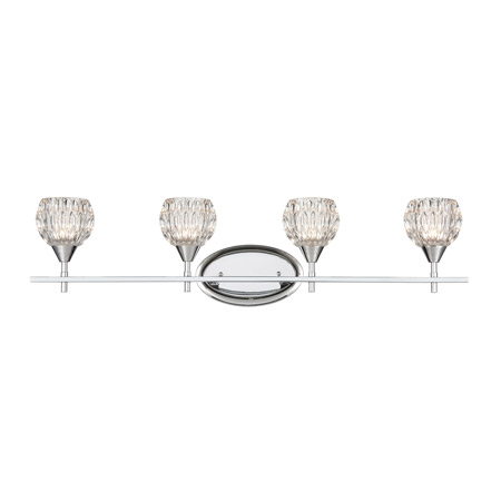 Elk Lighting 10822/4 4-Light Vanity Light in Polished Chrome with Clear Crystal