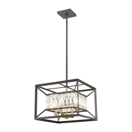 Elk Lighting 11184/4 4-Light Chandelier in Charcoal with Clear Crystal