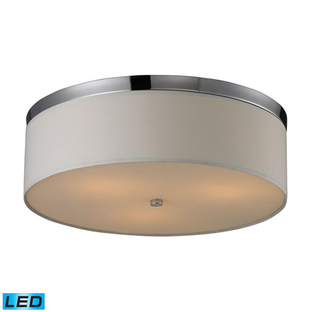 Elk Lighting 11445/3-LED Flushmounts 3 Light LED Flushmount In Polished Chrome And Frosted White Glass