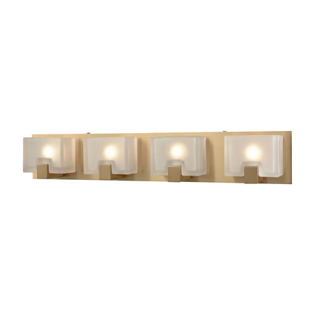 Elk Lighting 11973/4 4-Light Vanity Sconce in Satin Brass with Frosted Cast Glass