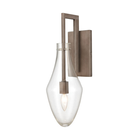 Elk Lighting 12290/1 1-Light Sconce in Weathered Zinc with Clear Glass