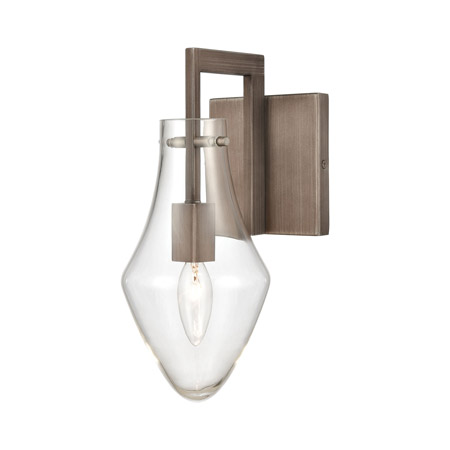 Elk Lighting 12291/1 1-Light Vanity Light in Weathered Zinc with Clear Glass