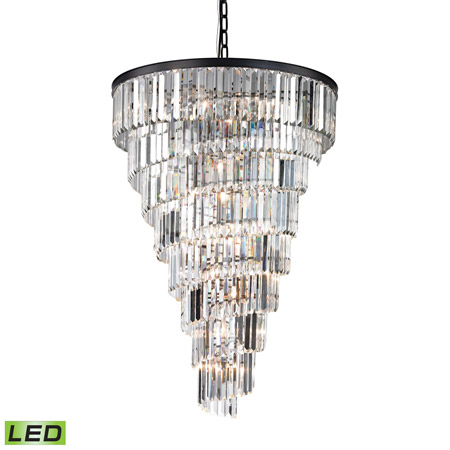 Elk Lighting 14219/14-LED Crystal Palacial 14 Light LED Chandelier In Oil Rubbed Bronze