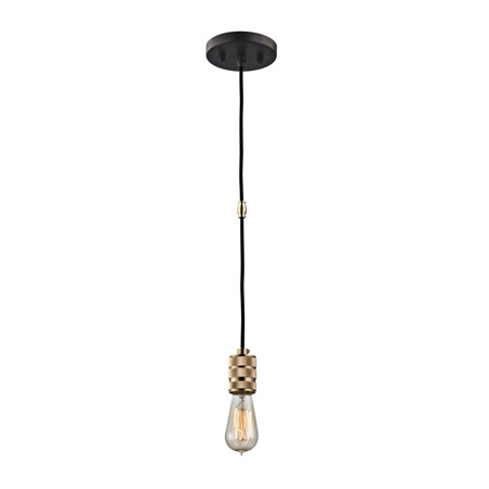 Elk Lighting 14391/1 Camley 1 Light Pendant In Polished Gold And Oil Rubbed Bronze