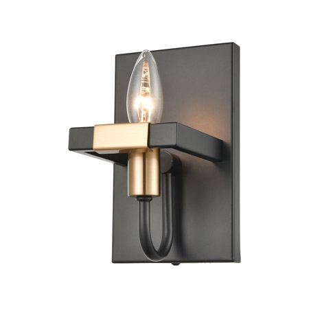 Elk Lighting 15451/1 1-Light Vanity Light in Matte Black and Satin Brass