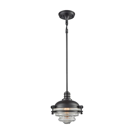 Elk Lighting 16081/1 1-Light Mini Pendant in Oil Rubbed Bronze with Clear Glass