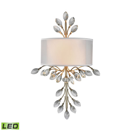 Elk Lighting 16280/2-LED Crystal Asbury 2 Light LED Wall Sconce In Aged Silver