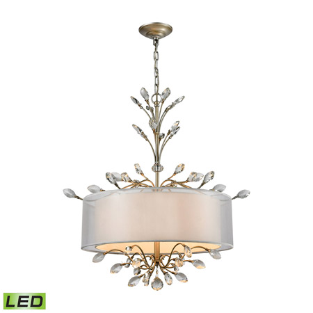 Elk Lighting 16282/4-LED Crystal Asbury 4 Light LED Chandelier In Aged Silver