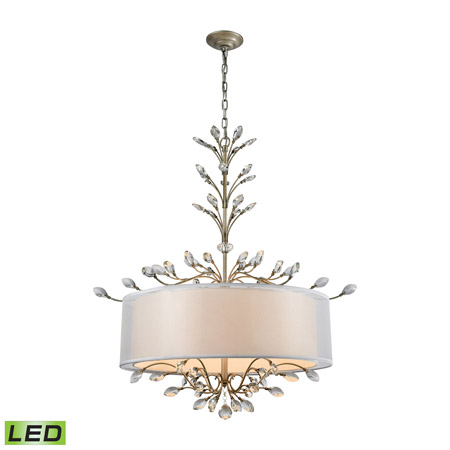 Elk Lighting 16283/6-LED Crystal Asbury 6 Light LED Chandelier In Aged Silver