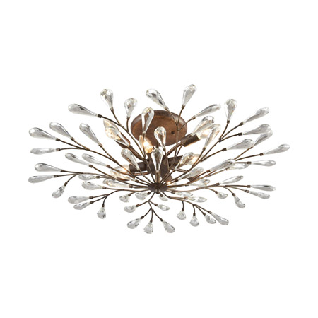 Elk Lighting 18242/8 8-Light Semi Flush in Sunglow Bronze with Clear Crystal