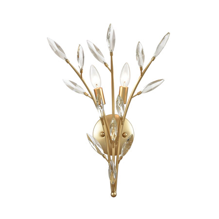 Elk Lighting 18292/2 2-Light Sconce in Champagne Gold with Clear Crystal