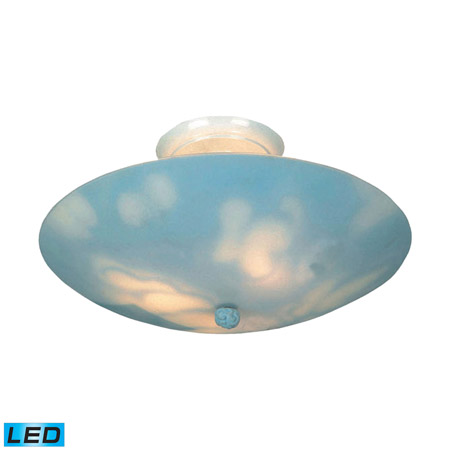 Elk Lighting 202-CL-LED Kidshine 3 Light LED Semi Flush With Cloud-Themed Glass