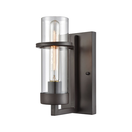 Elk Lighting 21140/1 1-Light Wall Lamp in Oil Rubbed Bronze with Clear Blown Glass