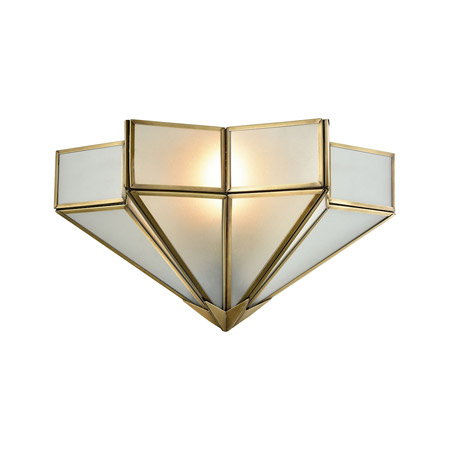 Elk Lighting 22015/1 1-Light Sconce in Brushed Brass with Frosted Glass Panels
