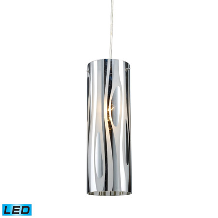 Elk Lighting 31078/1-LED 1-Light Mini Pendant in Polished Chrome with Cylinder Shade - Includes LED Bulb