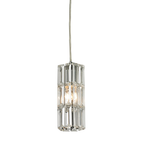 Elk Lighting 31487/1 Crystal Cynthia 1 Light Pendant In Polished Chrome And Clear K9 Crystal