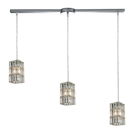 Elk Lighting 31488/3L Crystal Cynthia 3 Light Pendant In Polished Chrome And Clear K9 Crystal
